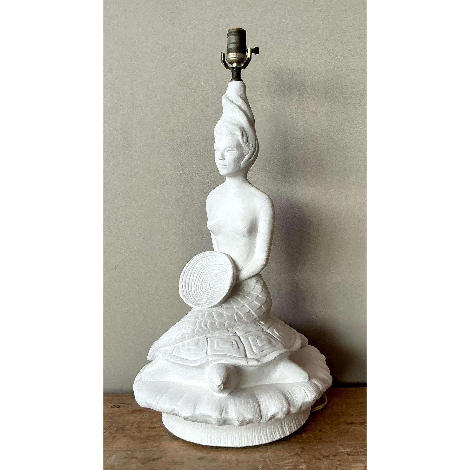 Hollywood Regency Lampada a sirena in gesso MCM vintage in vendita