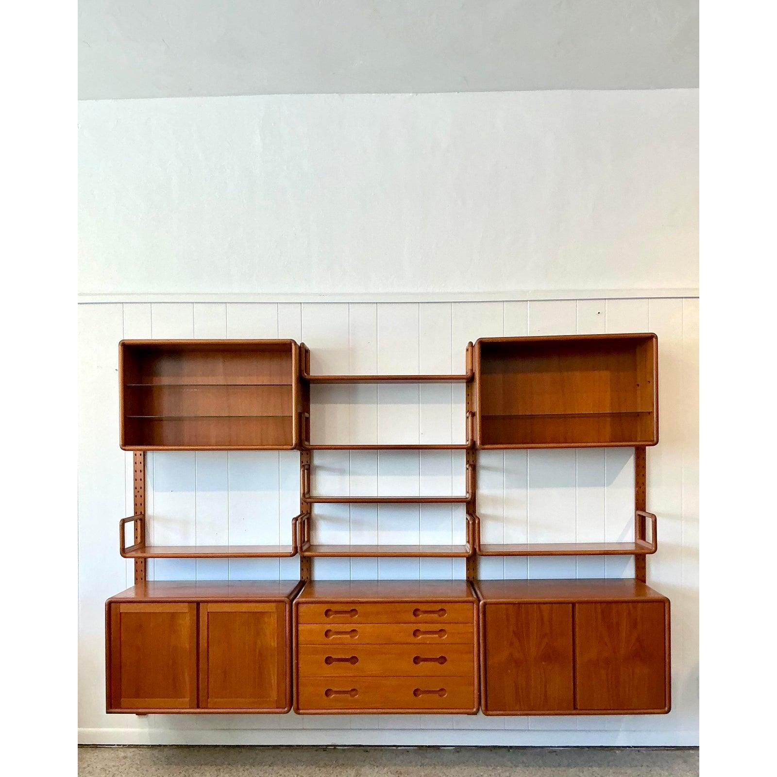 Vintage MCM Poul Cadovius 3 Bay Teak Wall System For Sale 4