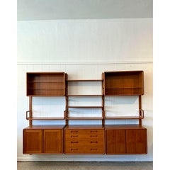 Vintage MCM Poul Cadovius 3 Bay Teak Wall System