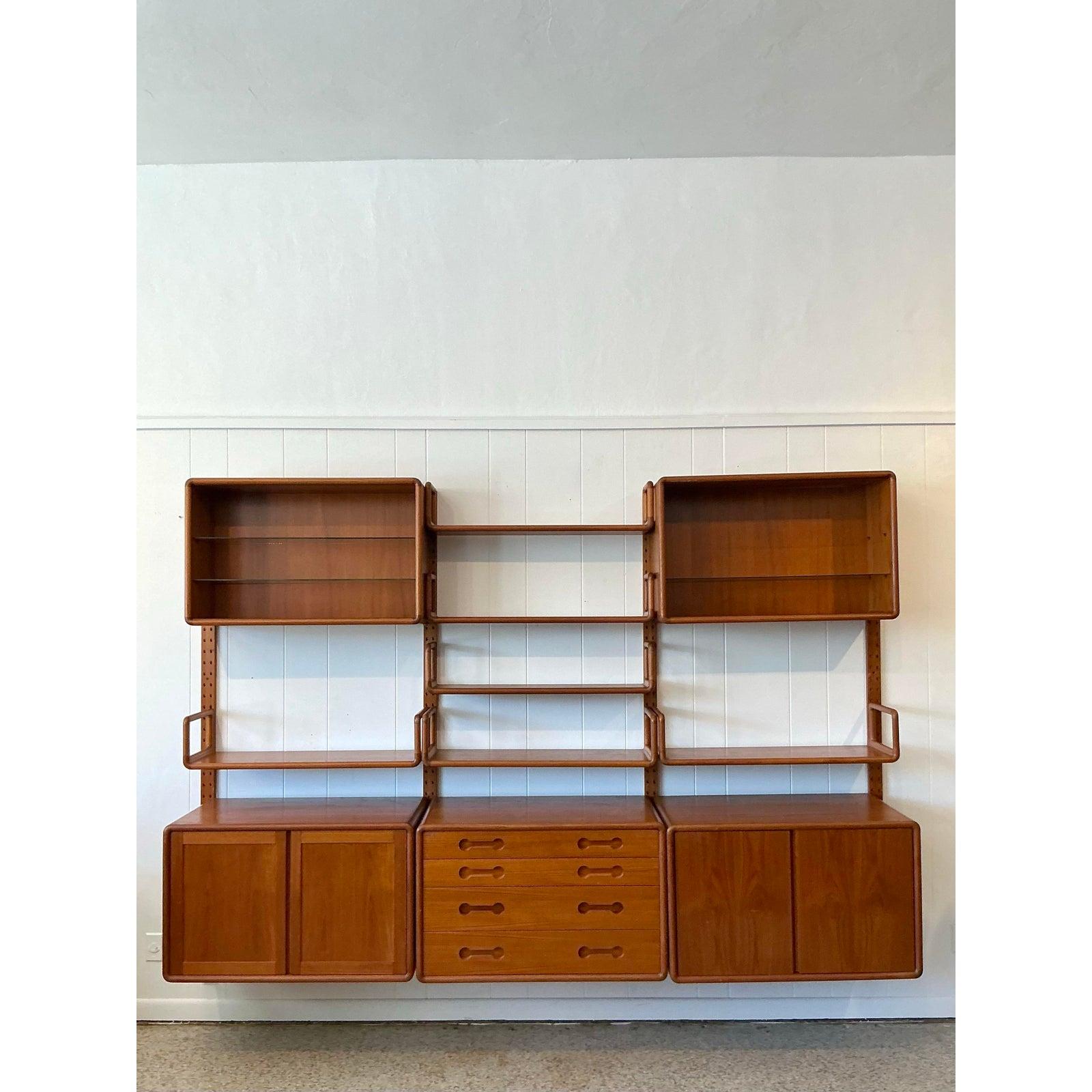 Vintage MCM Poul Cadovius 3 Bay Teak Wall System For Sale 1