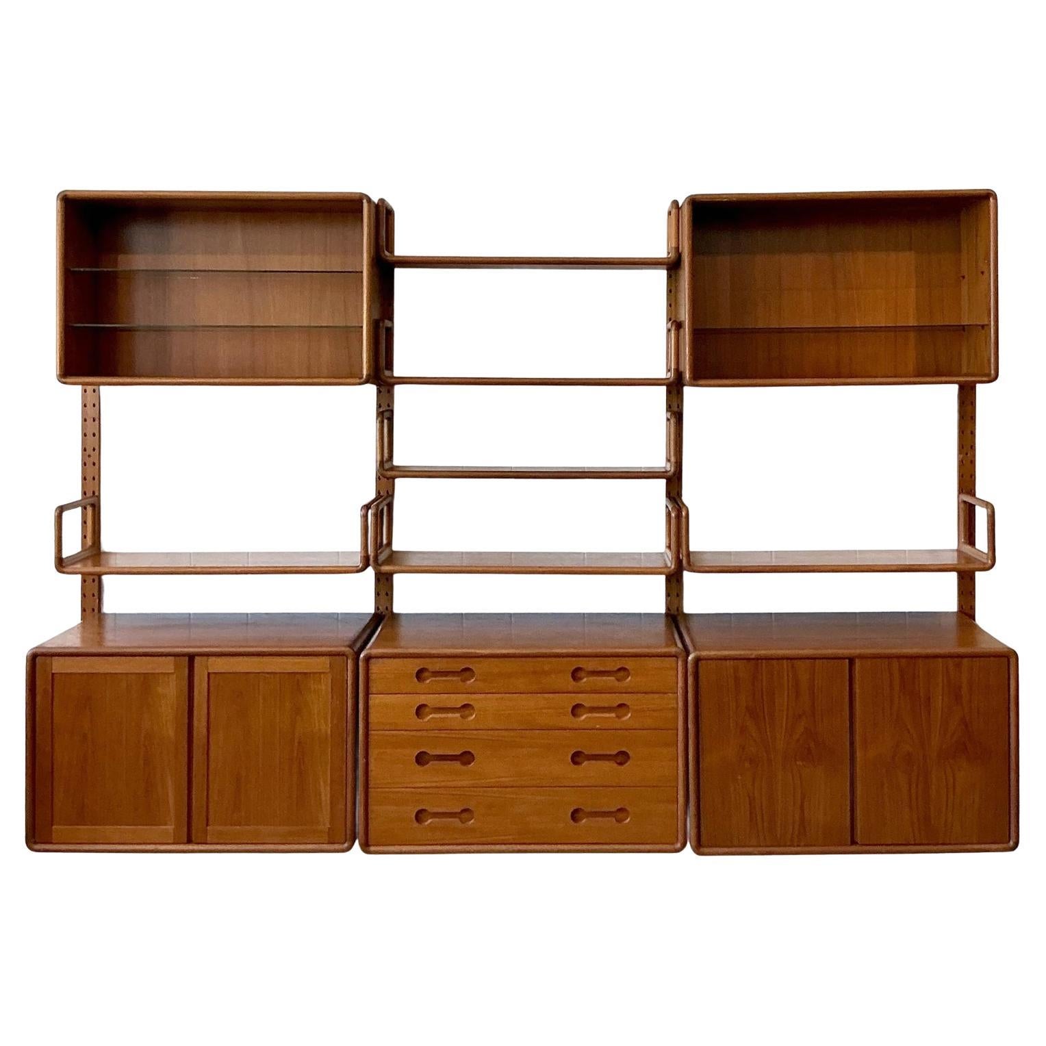 Vintage MCM Poul Cadovius 3 Bay Teak Wall System