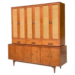 Vintage MCM Ramseur Seagrass China Cabinet