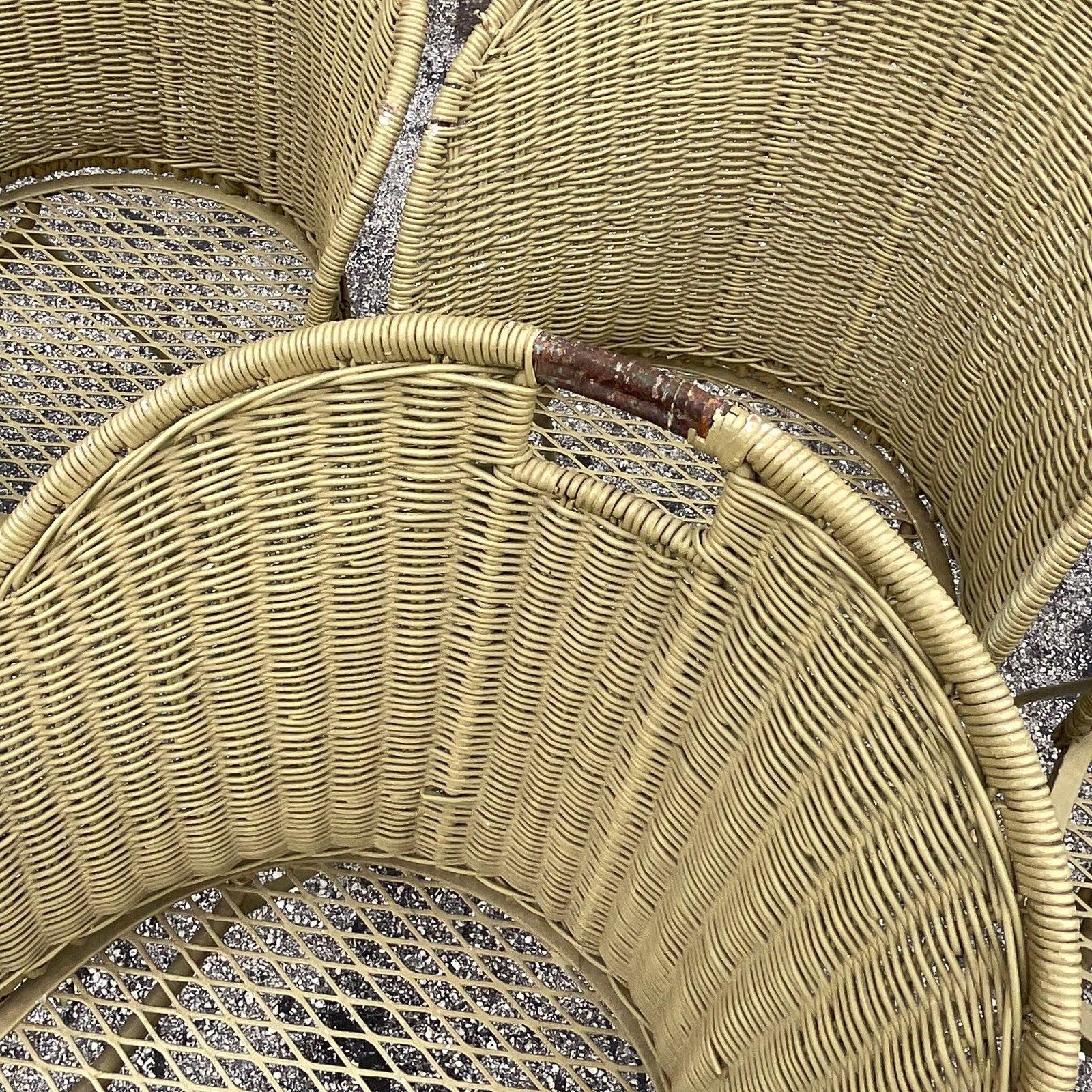 Vintage MCM Rattan and Wrought Iron Dining Chairs by Maurizio ...