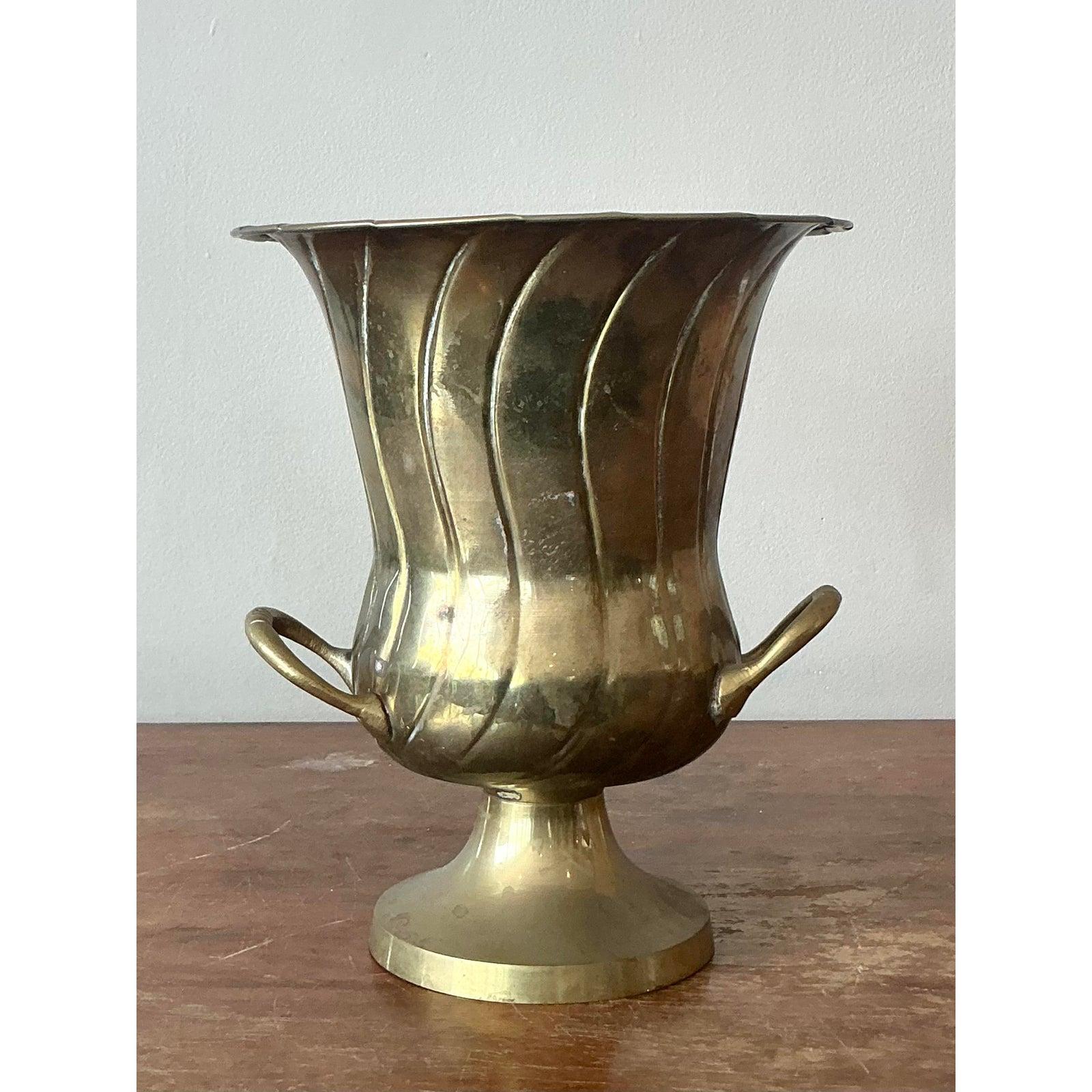 Indian Vintage MCM Rosenthal Netter Brass Champagne Bucket For Sale