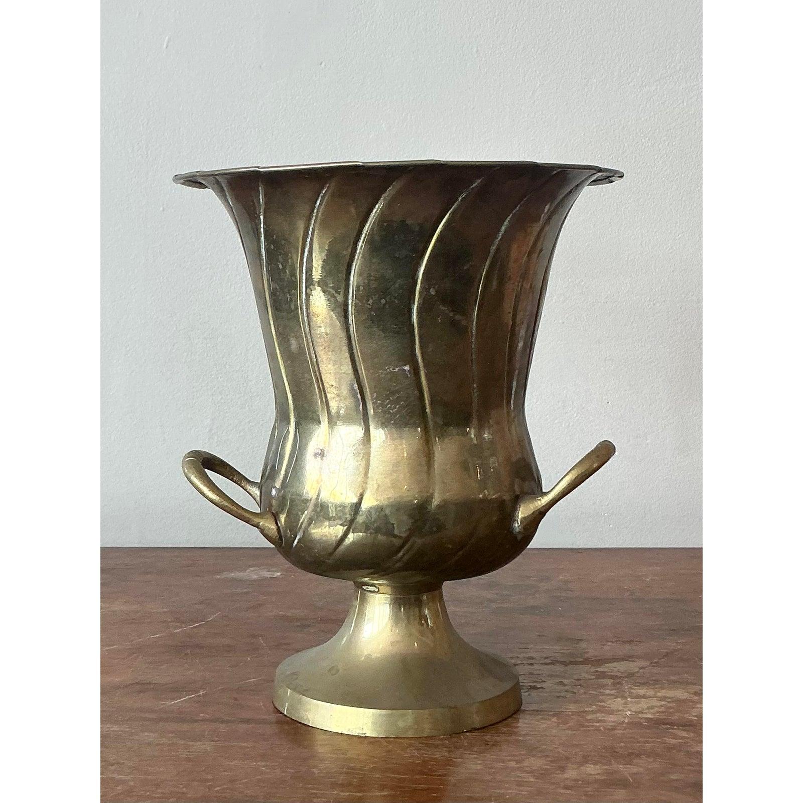 20th Century Vintage MCM Rosenthal Netter Brass Champagne Bucket For Sale