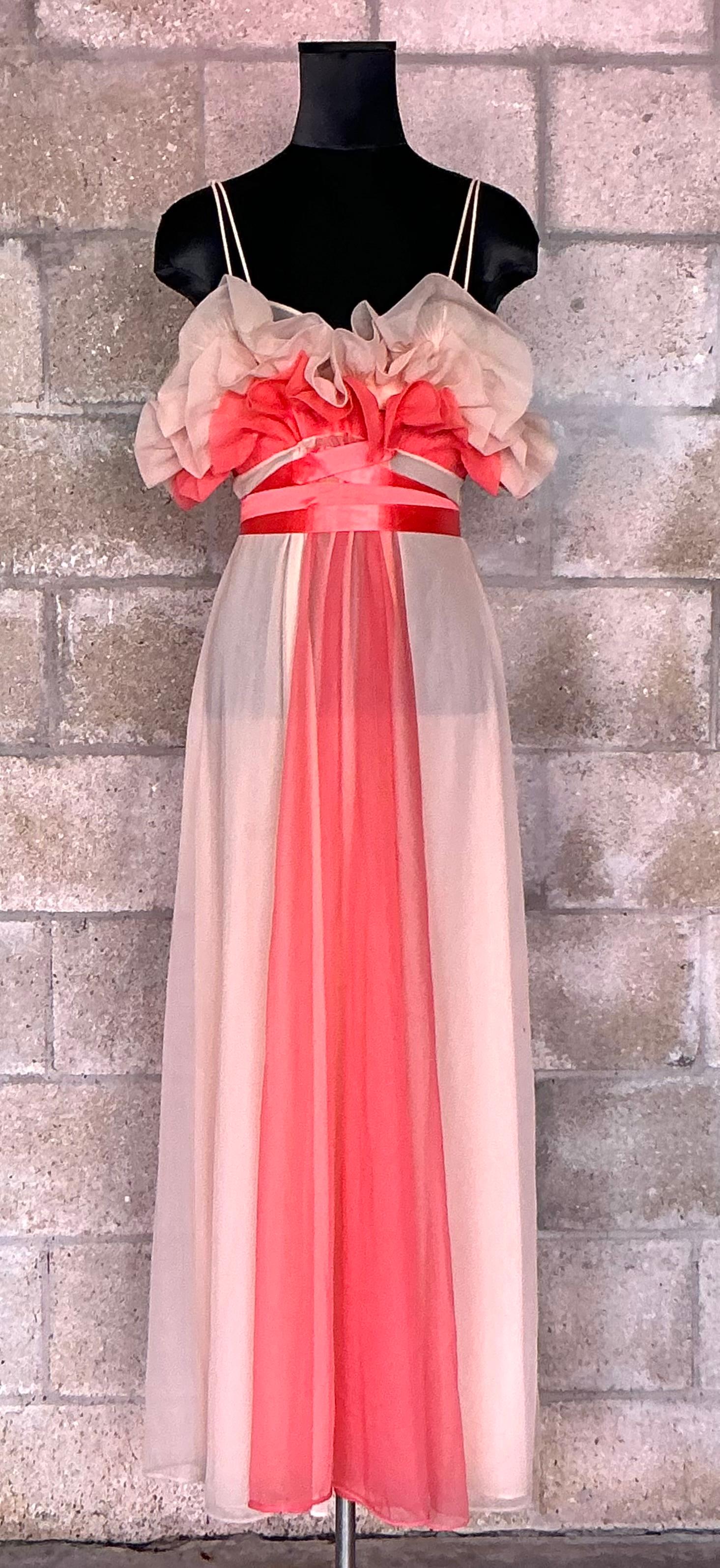Vintage MCM Ruffle Nightgown For Sale 1