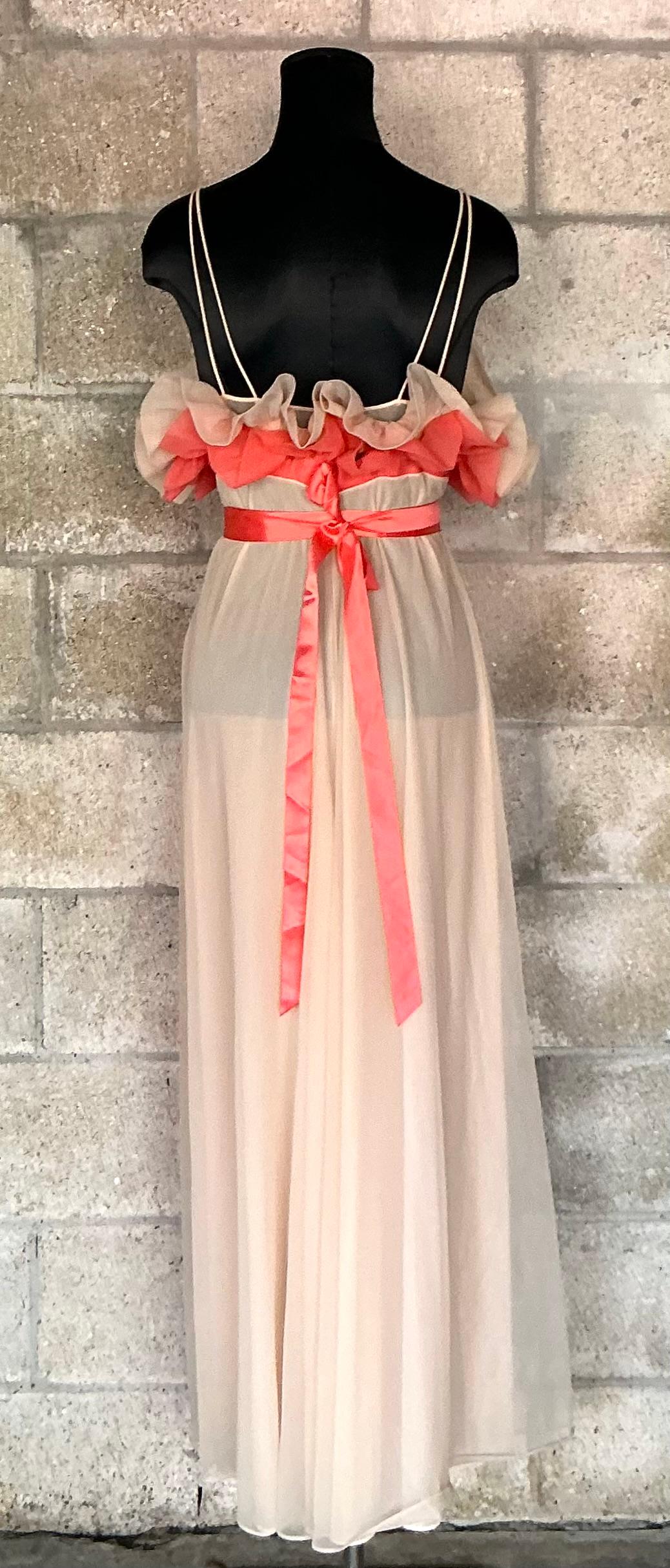 Vintage MCM Ruffle Nightgown For Sale 2