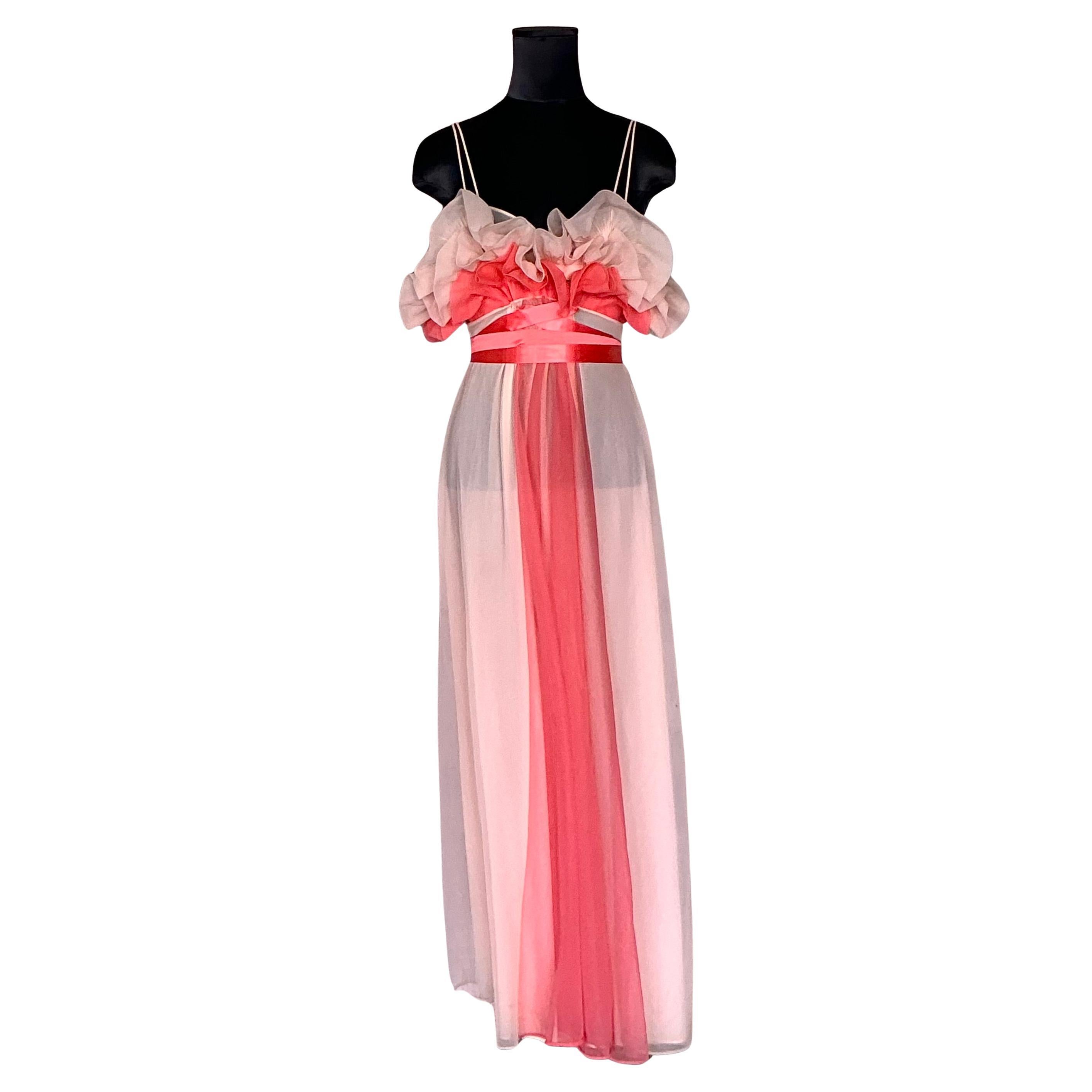 Vintage MCM Ruffle Nightgown For Sale