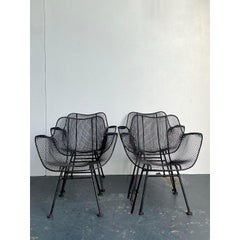 Vintage MCM Russell Woodard “Sculptura” Wrought Iron Dining Chairs - Set of 4