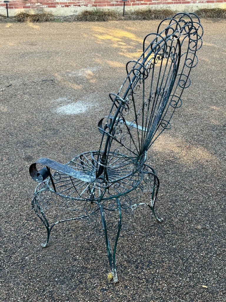 Vintage MCM Salterini Patio or Garden Peacock Wrought Iron