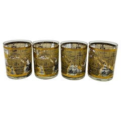 Vintage MCM Set von 4 Kartengläsern aus der Alten Welt von Cera