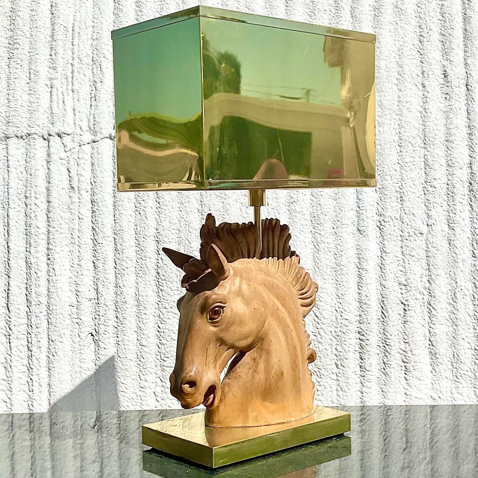 vintage horse lamp
