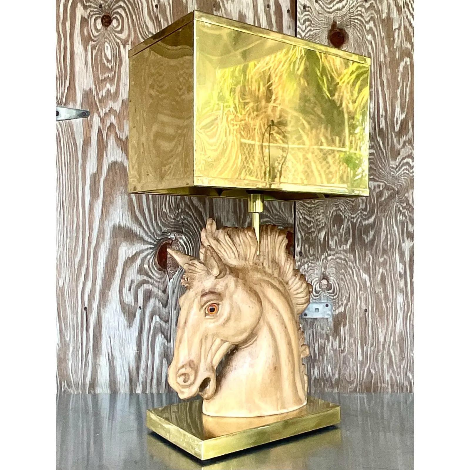 vintage horse lamps