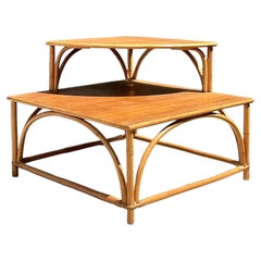 Vintage MCM Stacked Corner Table