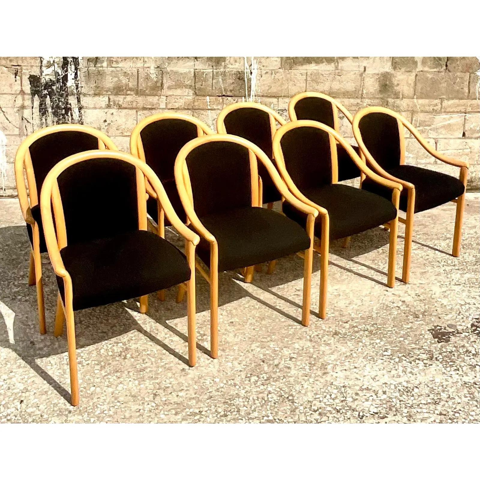 Wood Vintage MCM Stendig Dining Chairs, Set of 8