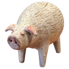 Escultura Vintage MCM Cerdo de Gres de Alfaraz