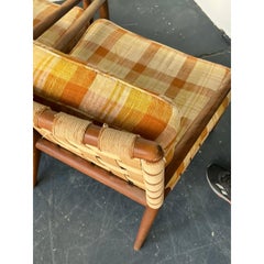 Vintage MCM t.h. Robsjohn Gibbings for Widdicomb Model 1750 Strap Lounge Chairs