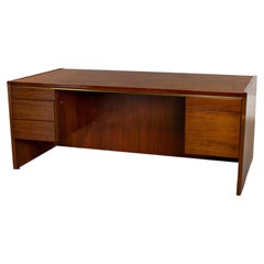 Vintage MCM to Modern Walnut Executive Desk by Commonwealth Contract Furnishings