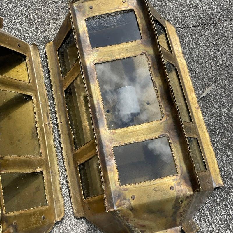 Metal Vintage MCM Tom Greene for Feldman Brutalist Wall Sconces- a Pair For Sale