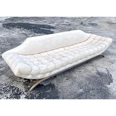 Vintage MCM Tufted Gondola Sofa After Adrian Pearsall