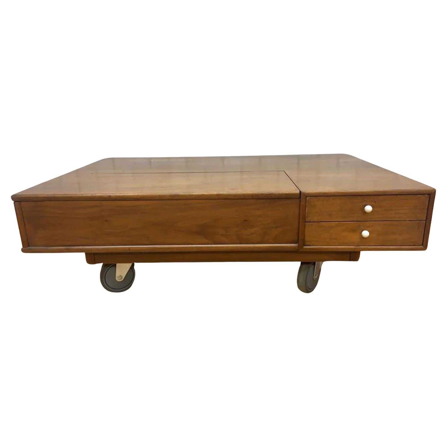 Table basse vintage MCM conçue d'après Kipp Stewart pour Drexel