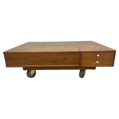 Vintage MCM Walnut Coffee Table Designed After Kipp Stewart for Drexel