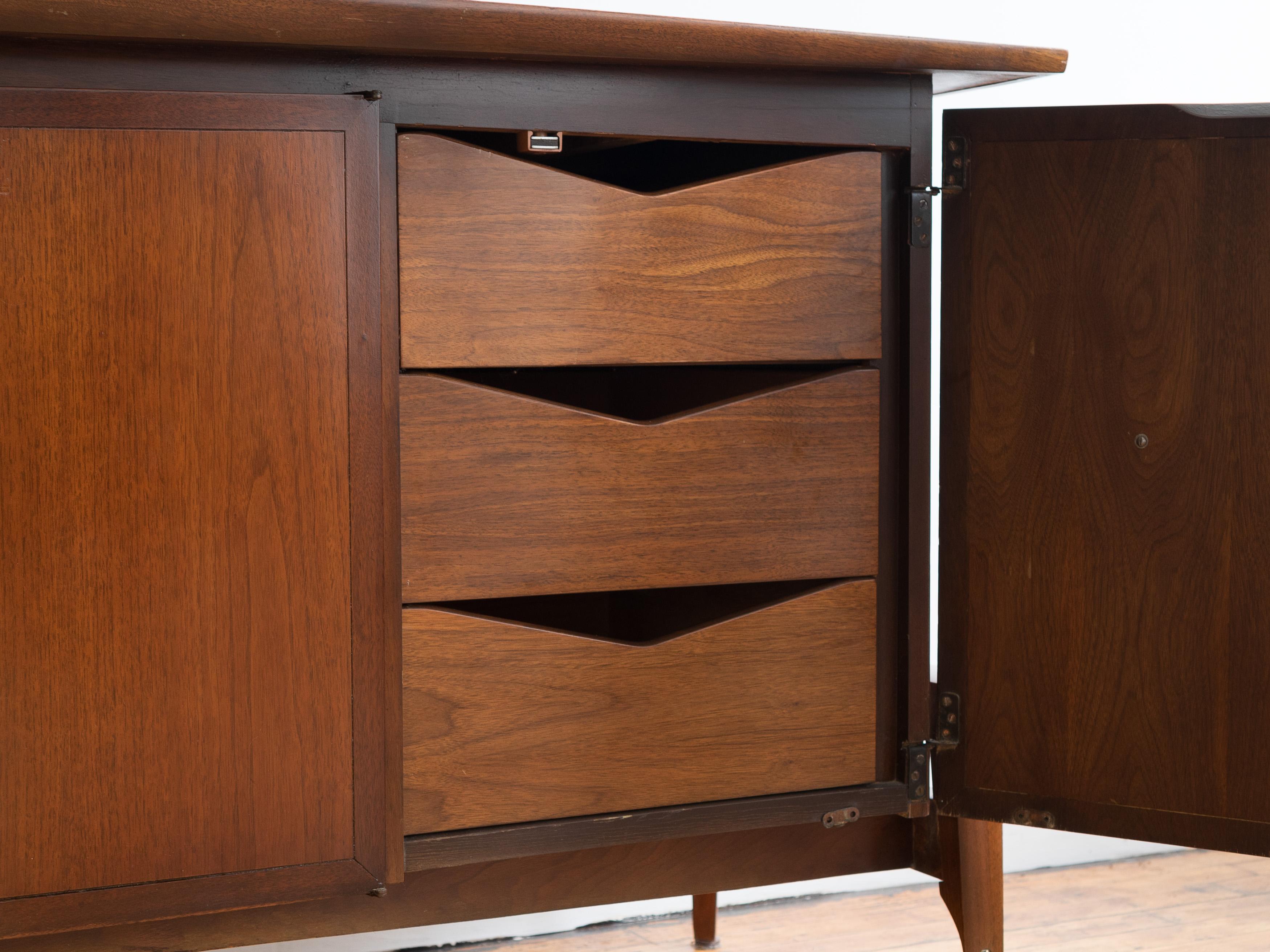 20th Century Vintage MCM Walnut Credenza by Helen Hobey for Baker Furniture