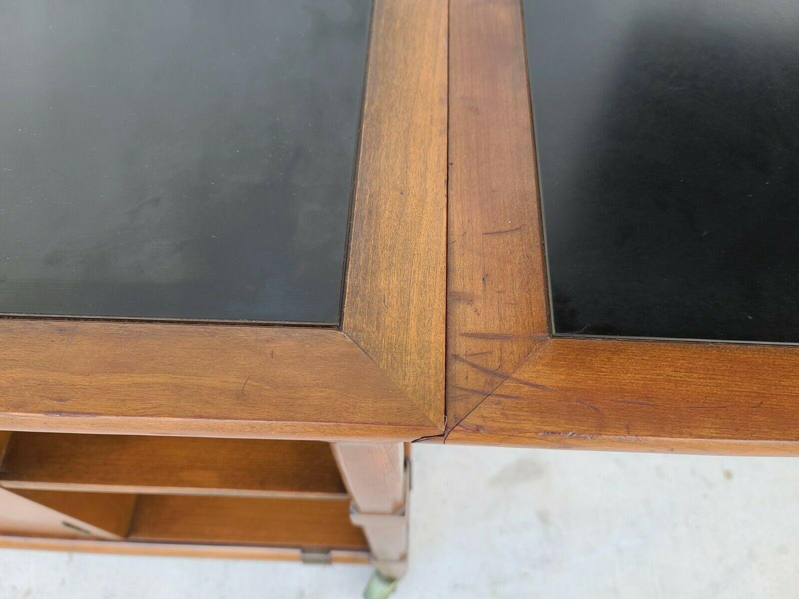 Vintage Mcm Walnut Rolling Sideboard Buffet Dry Bar 4
