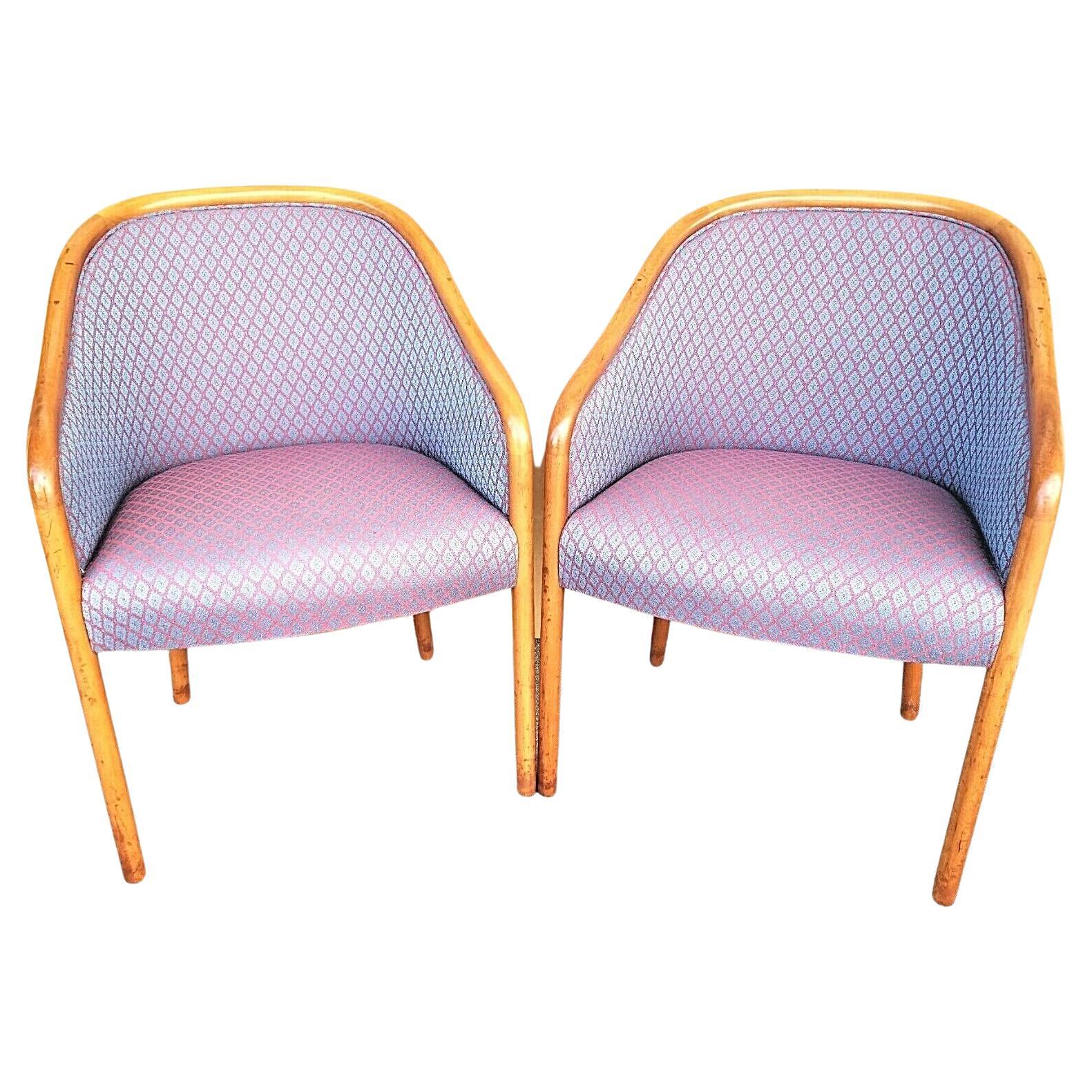 Vintage MCM Ward Bennett for Brickell Armchairs - A Pair