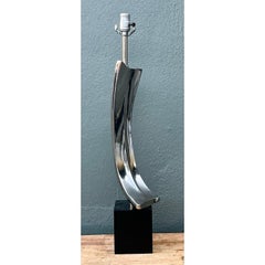 Vintage MCM Weiss and Barr for Laurel Lamp Company Chrome Sculptural Lamp