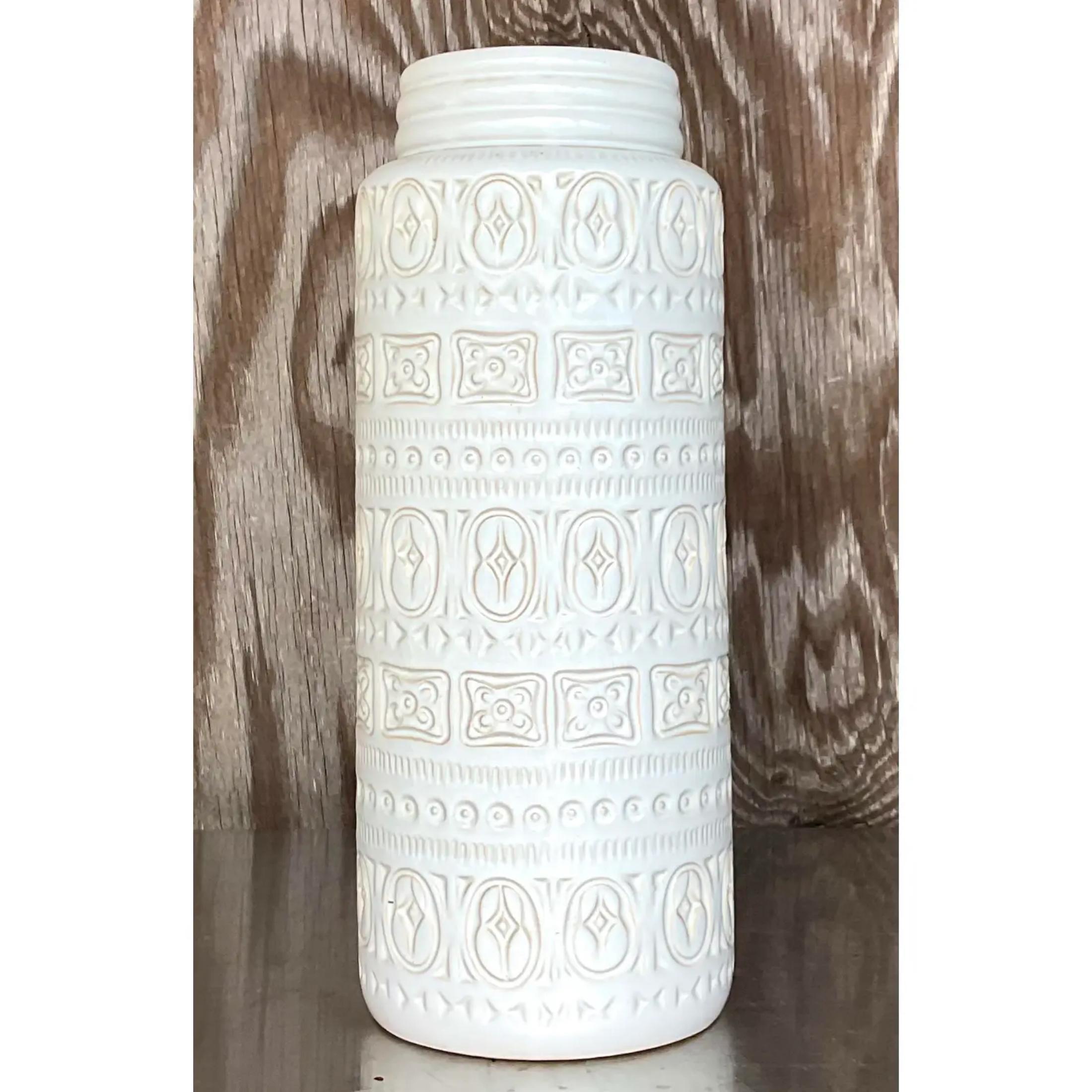 Vintage MCM West German Studio Pottery Vase In Good Condition For Sale In west palm beach, FL