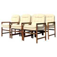 Vintage MCM Wood Frame Dining Chairs - Set of 6