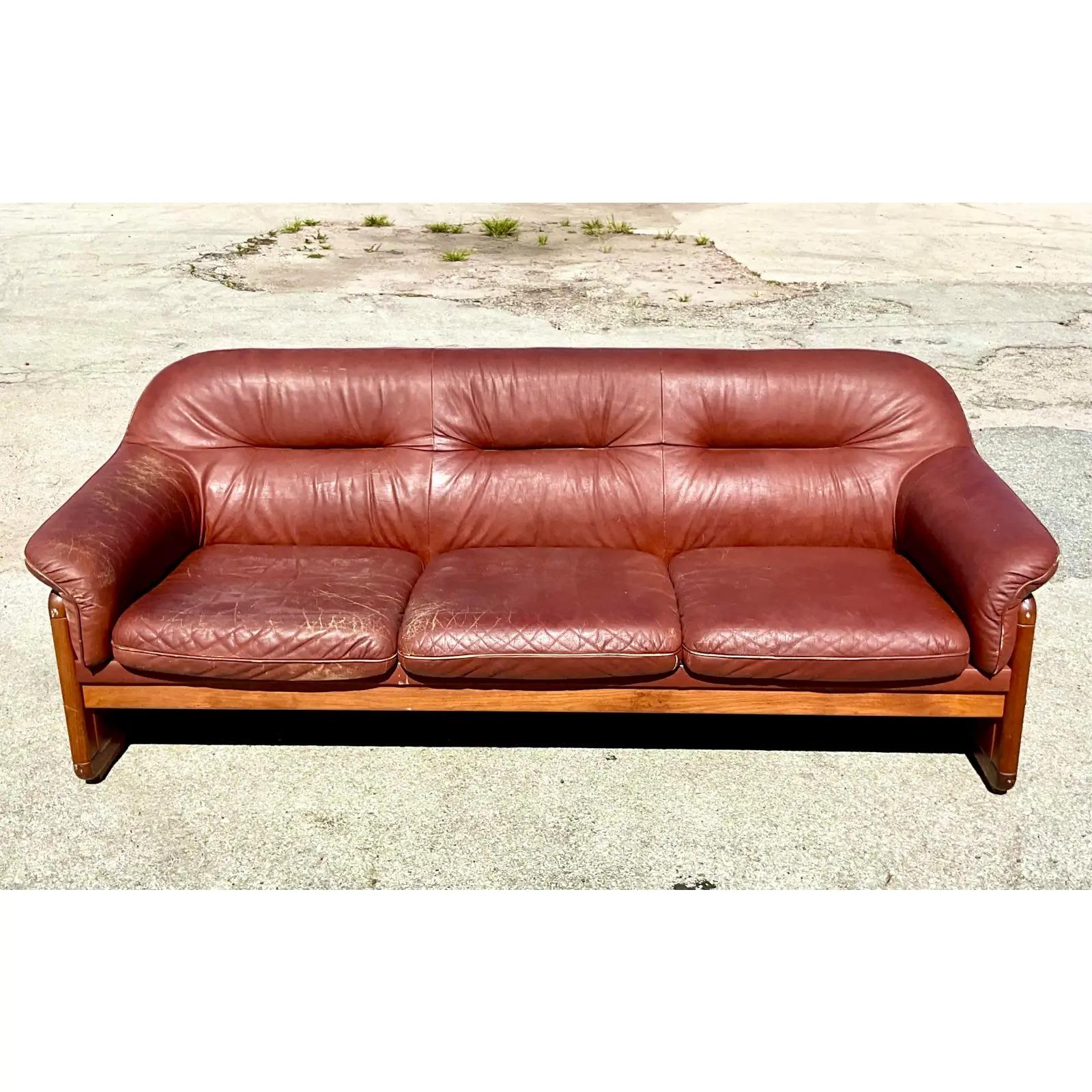 mcm leather couch