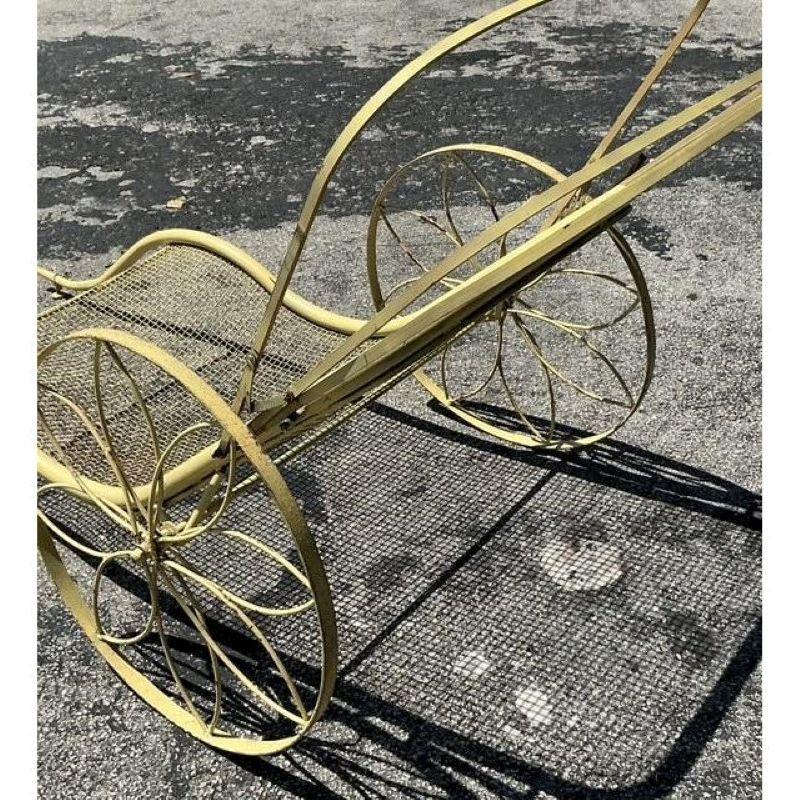 Américain Chaise longue vintage MCM en fer forgé d'après Russel Woodard en vente