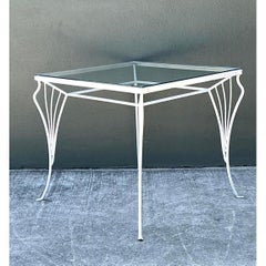 Vintage MCM Wrought Iron Outdoor Dining Set of 5