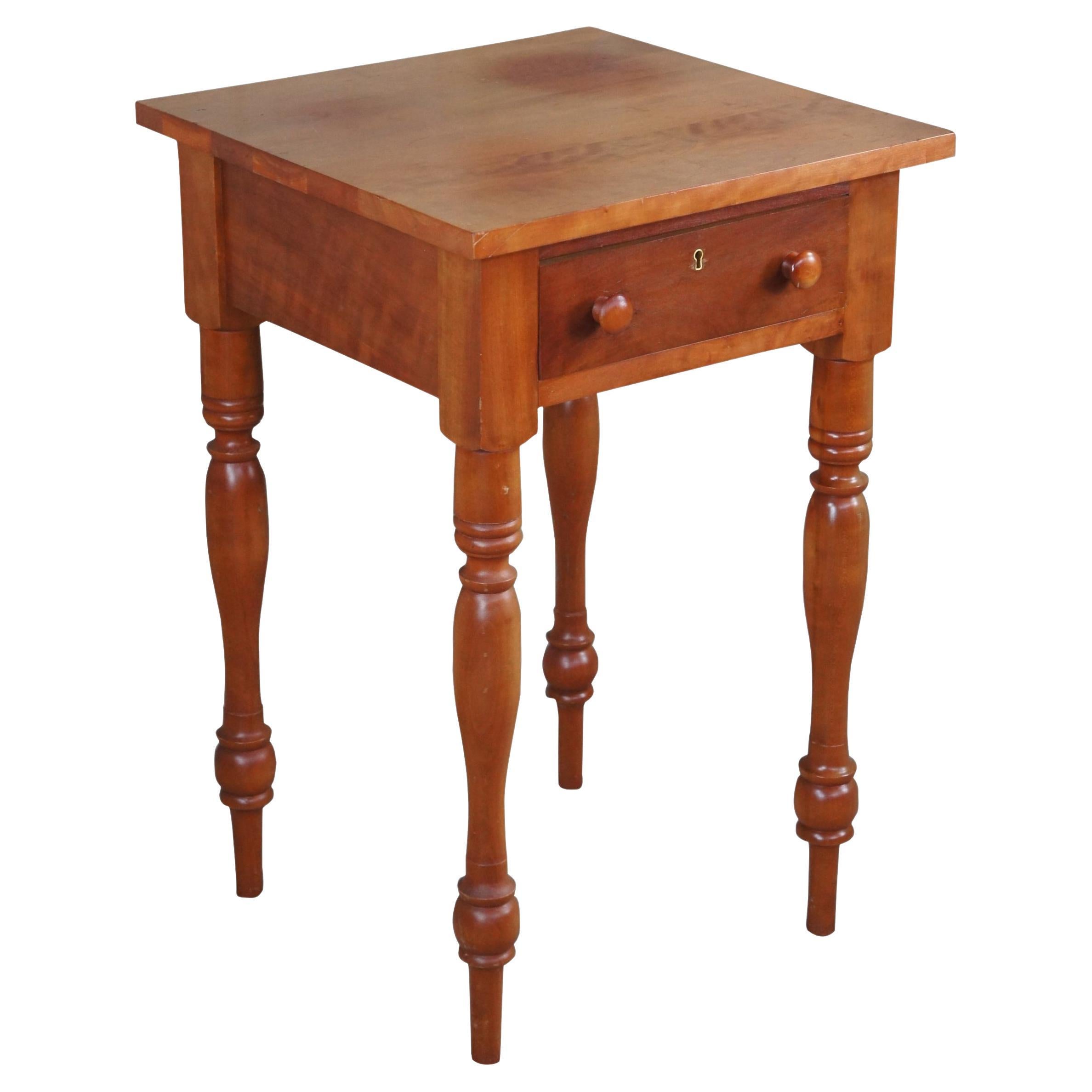 Vintage McMahan Furniture Co. Early American Cherry Side Table Nightstand 28" For Sale