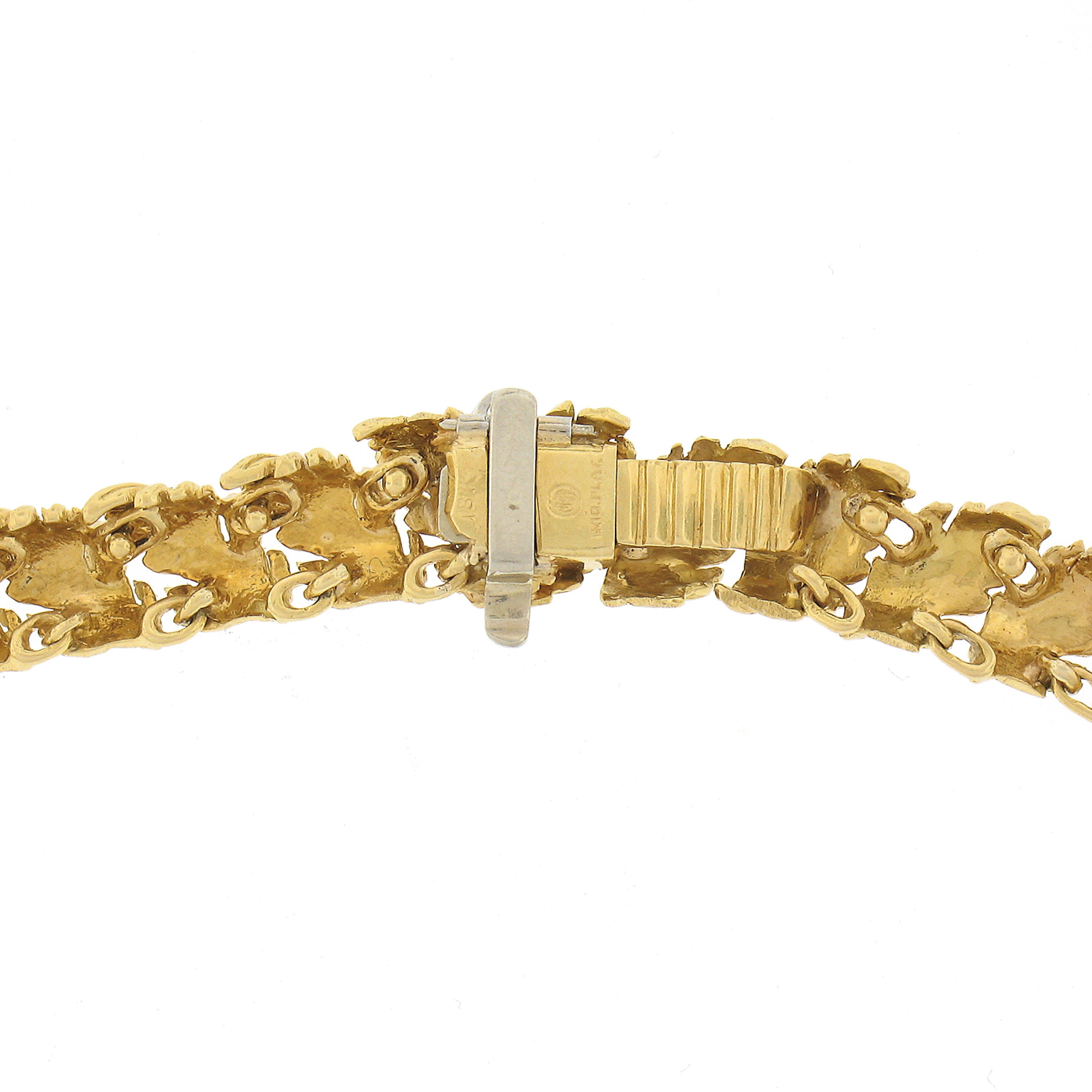 Vintage McTeigue & Co. Platinum & 18k Gold 14.1ctw Marquise Diamond Necklace For Sale 3