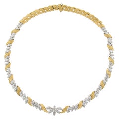 Vintage McTeigue & Co. Platinum & 18k Gold 14.1ctw Marquise Diamond Necklace