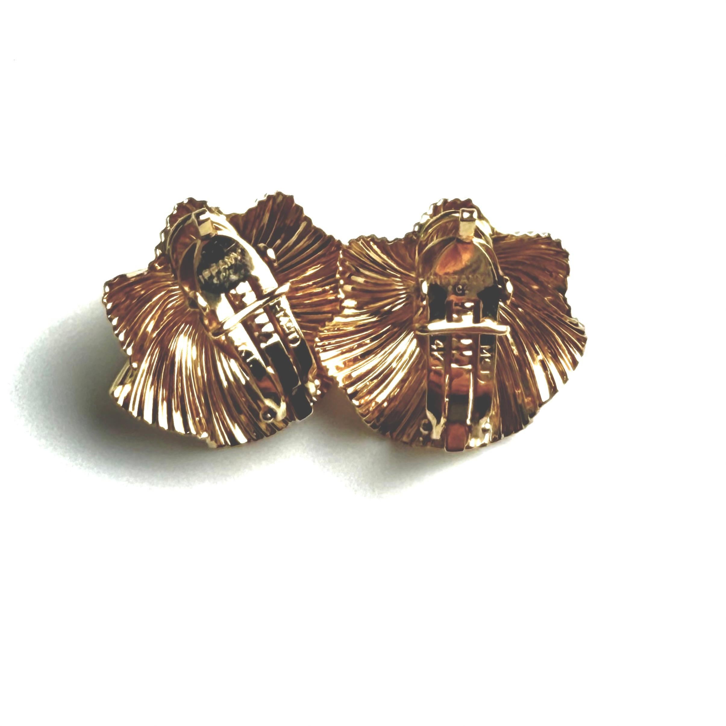 Vintage McTeigue für Tiffany & Co 14K Gelbgold Ohrclips aus Gelbgold im Zustand „Gut“ im Angebot in New York, NY