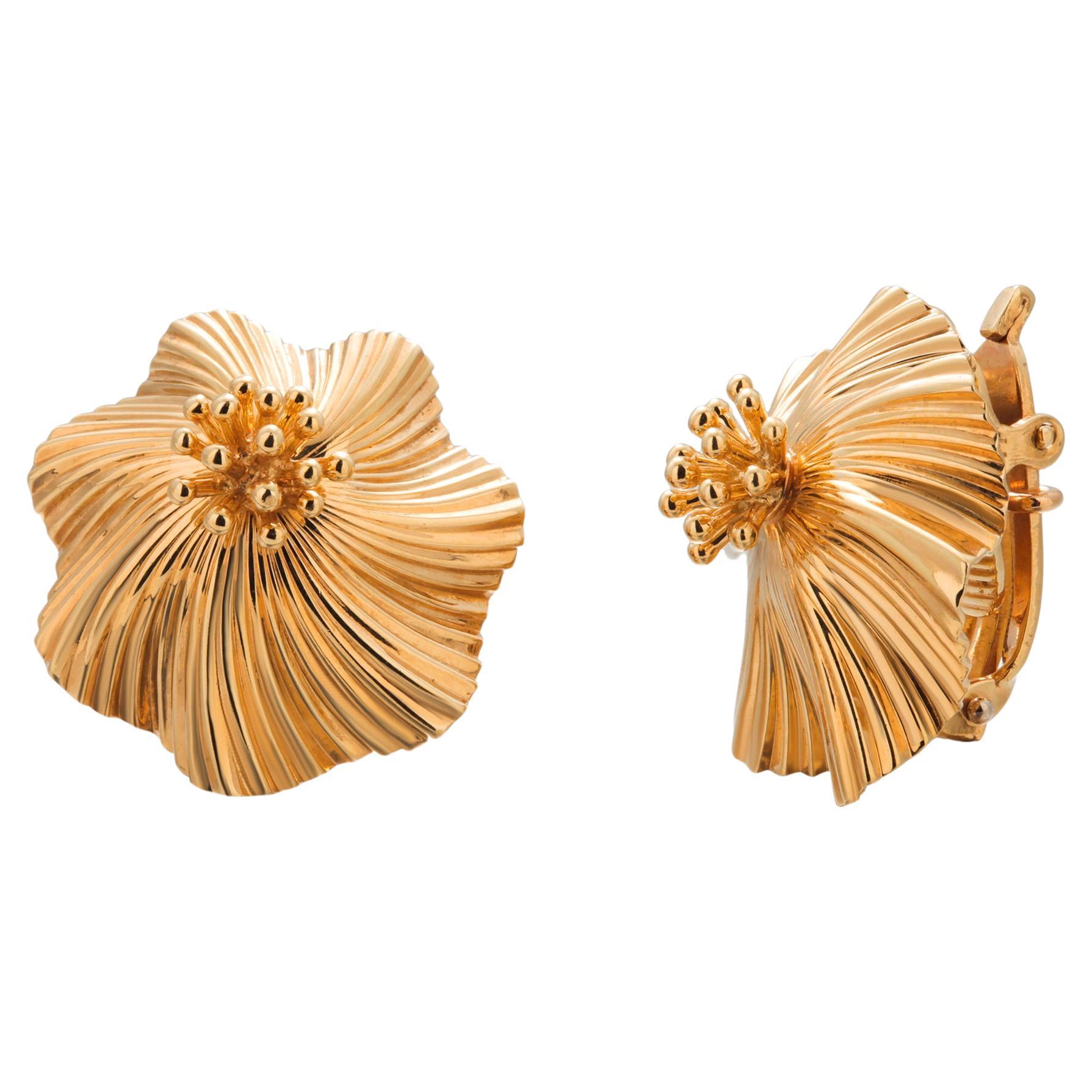 Vintage McTeigue für Tiffany & Co 14K Gelbgold Ohrclips aus Gelbgold im Angebot