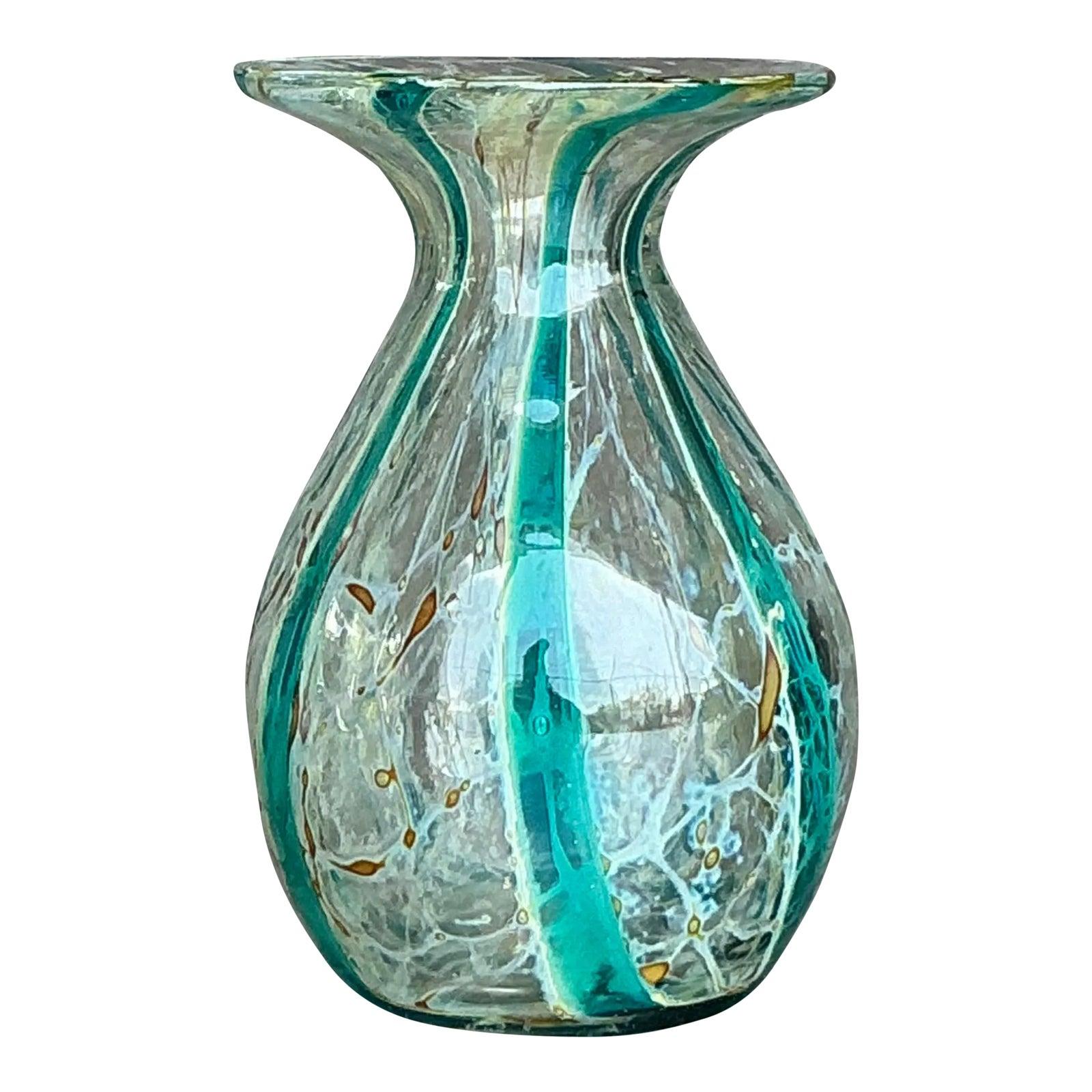 Vintage Mdina Malta Glas Vase (Maltesisch) im Angebot