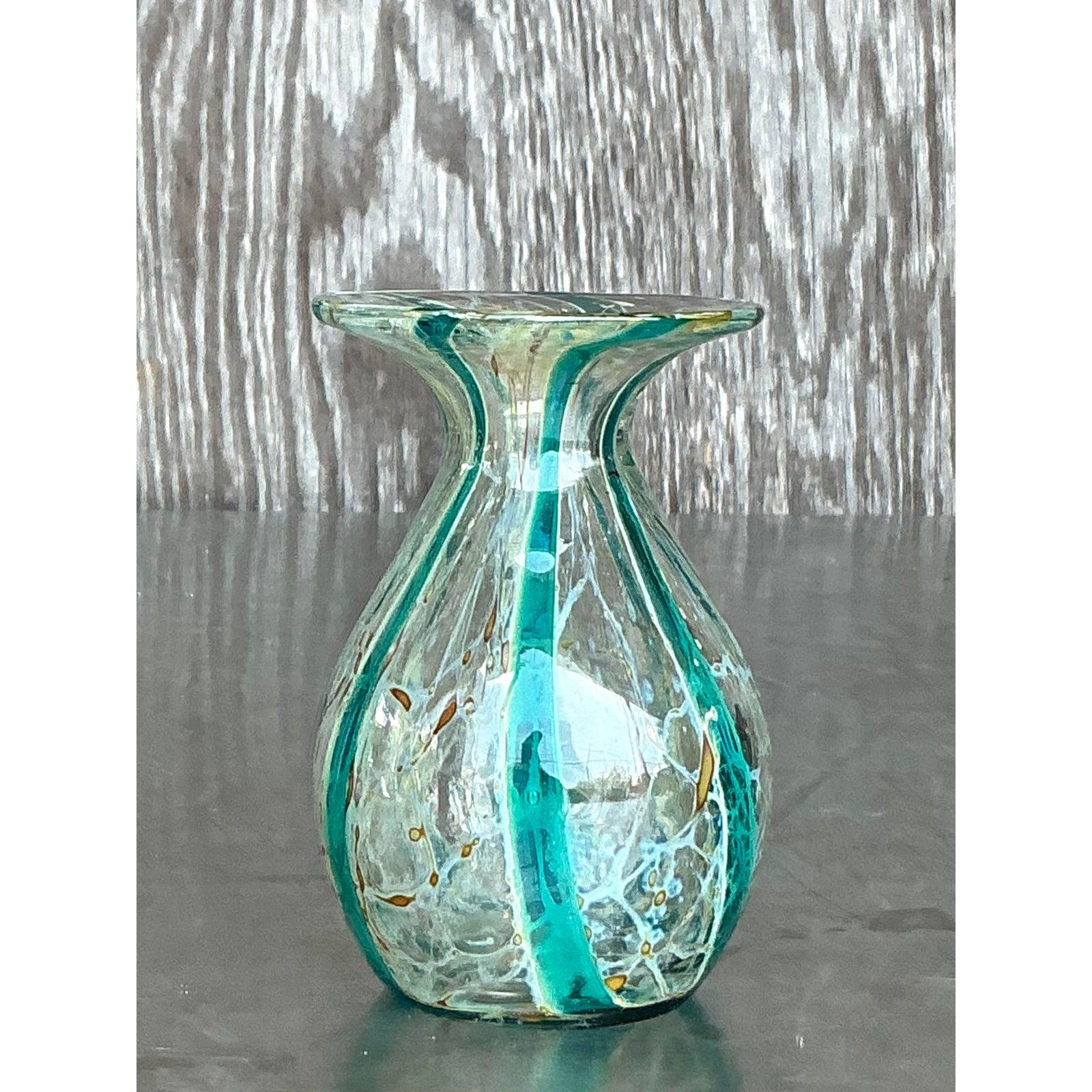 Vintage Mdina Malta Glas Vase im Angebot 1