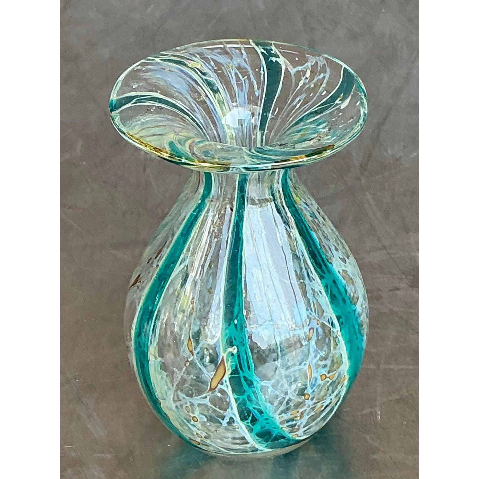 Vintage Mdina Malta Glas Vase im Angebot 3