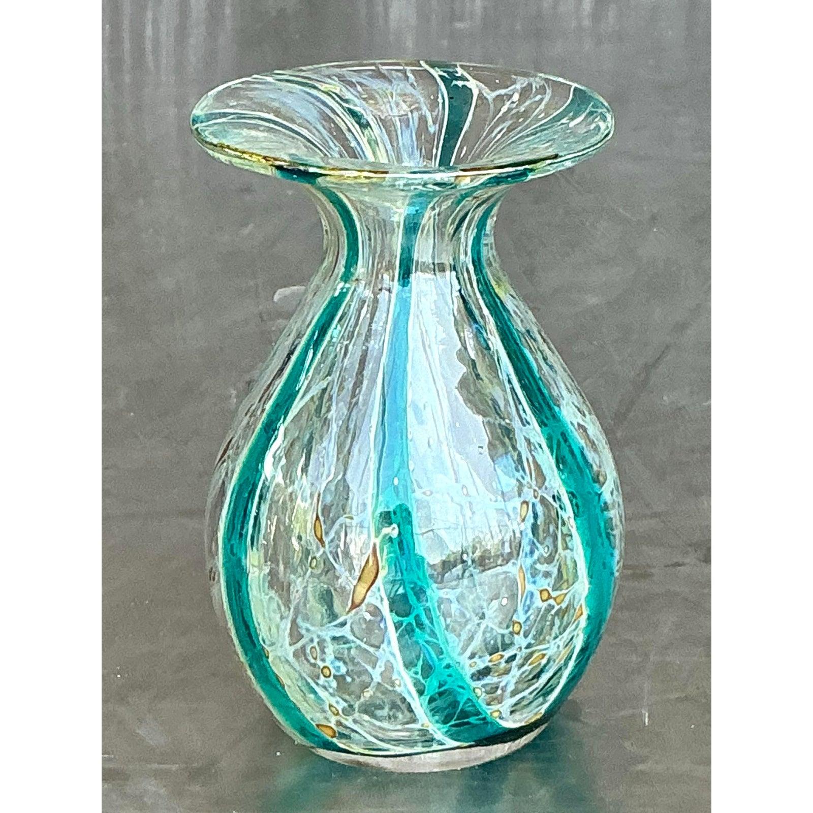 Vintage Mdina Malta Glas Vase im Angebot 4
