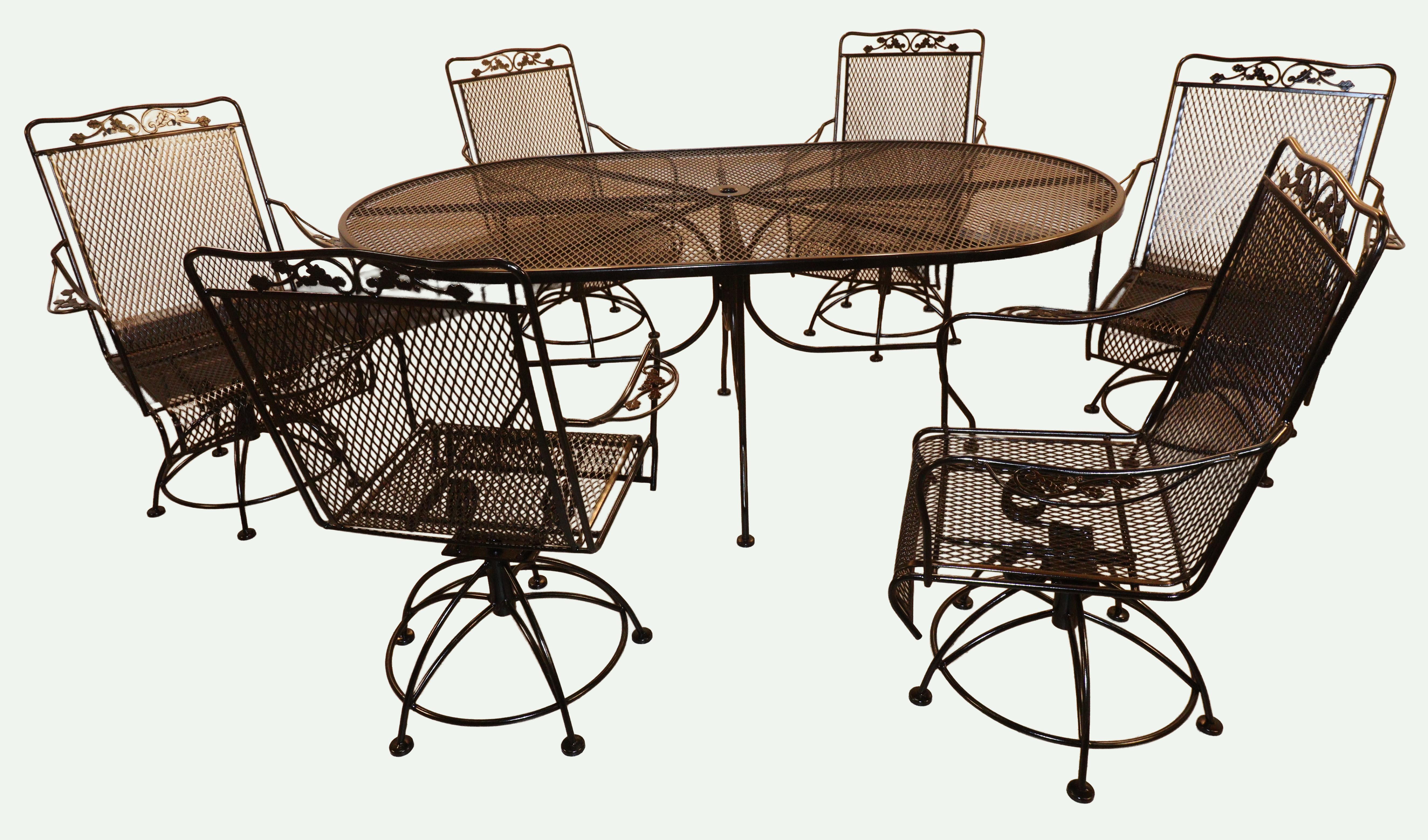 Set da giardino per famiglie in ferro battuto Meadow Craft "Dogwood" d
epoca