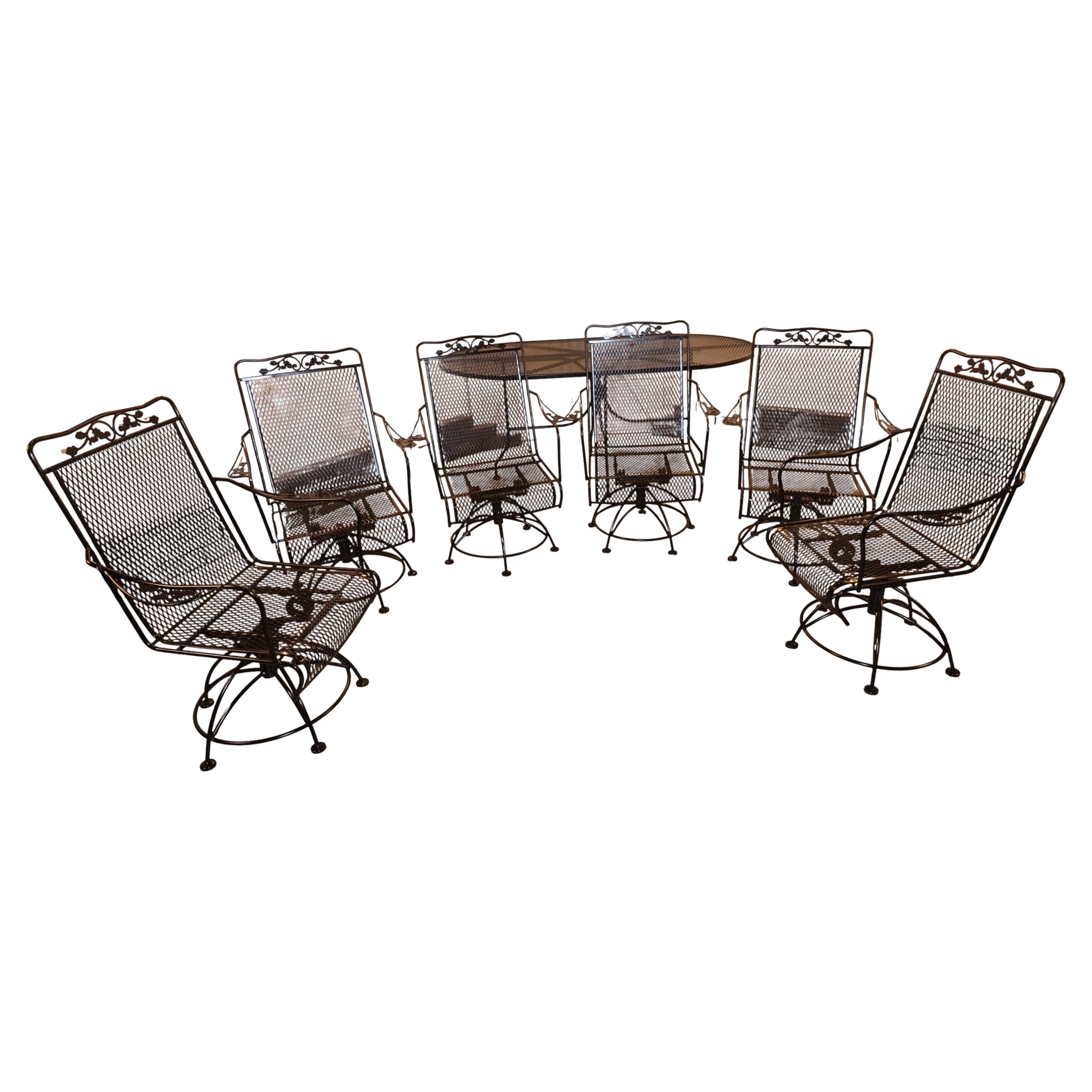 Vintage Meadow Craft "Dogwood" wrought-iron family patio set