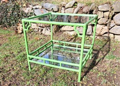 Vintage Meadowcraft Aluminum Faux Bamboo Patio Side Table