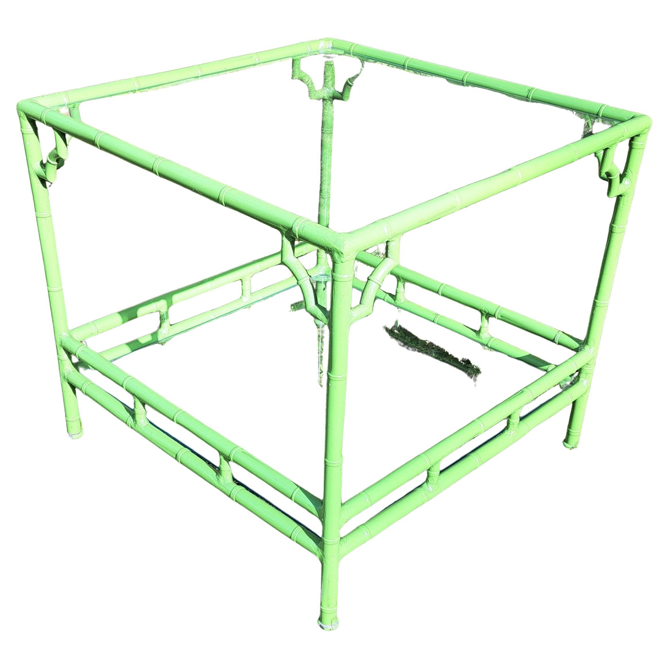 Vintage Meadowcraft Aluminum Faux Bamboo Patio Side Table