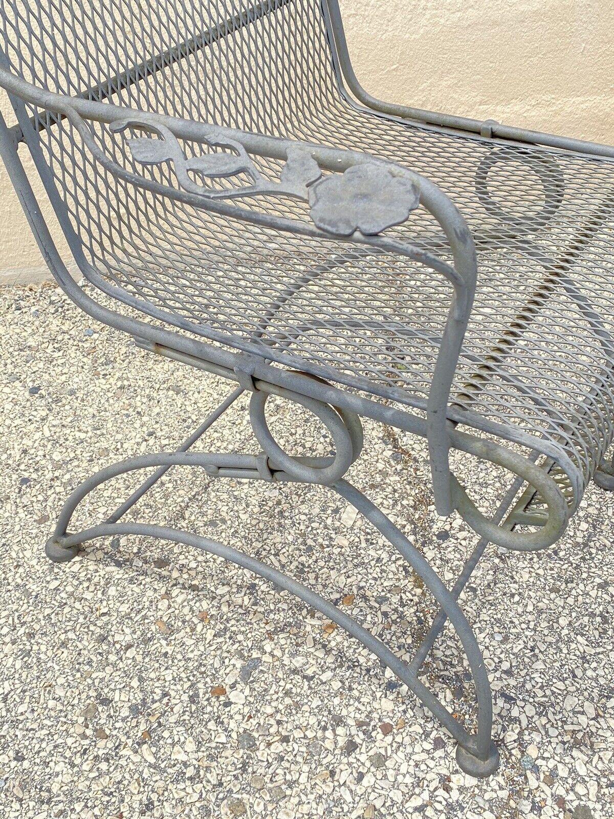 Vintage Meadowcraft Dogwood Coil Spring Wrought Iron Garden Patio Chair, a Pair 3
