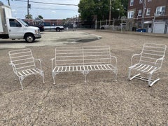 Vintage Meadowcraft Dogwood Wrought Iron Garden Patio Set Divano Sedie - 3 pezzi